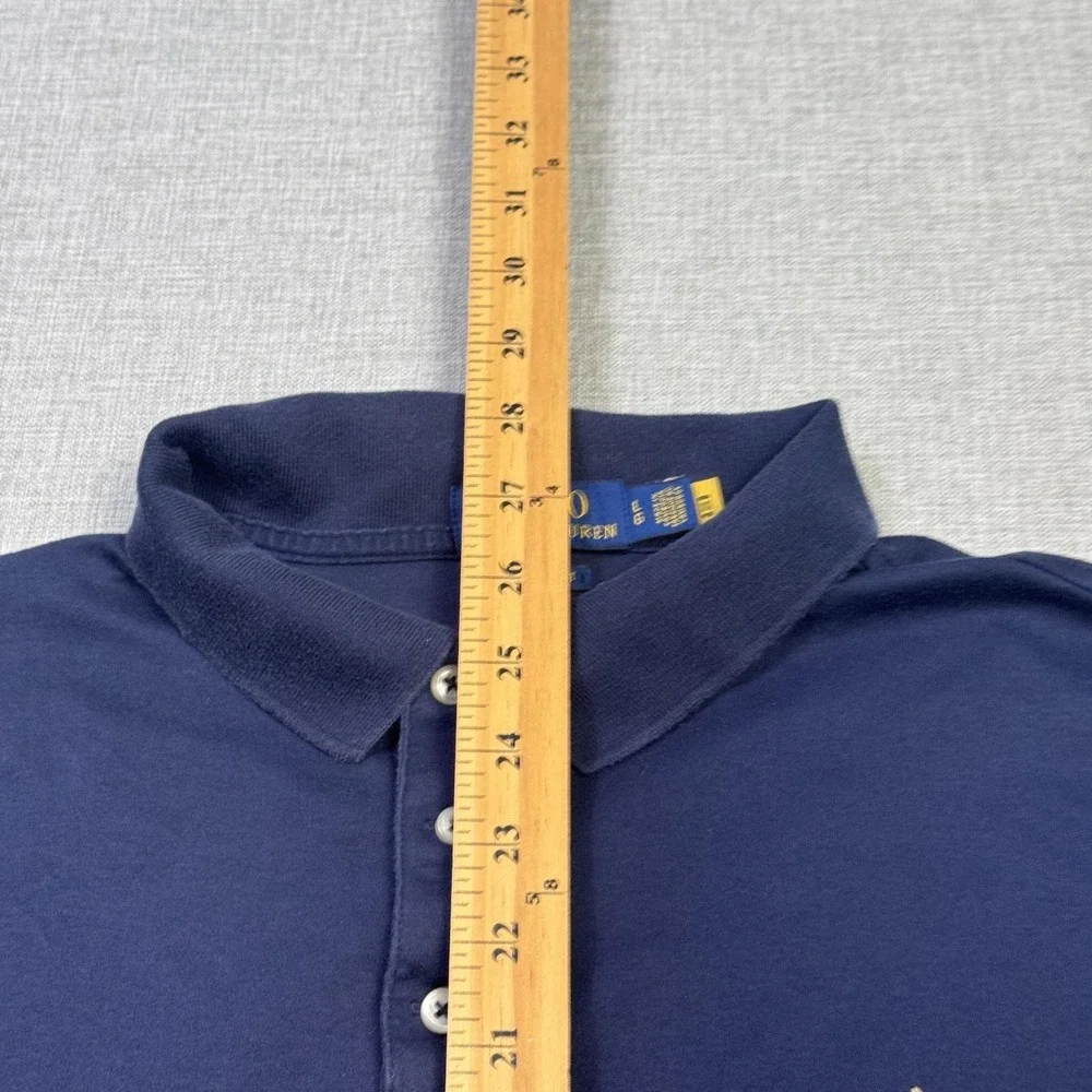 Polo Ralph Lauren Polo Shirt Mens Large Blue Cotton Flesh Pony Short Sleeve
